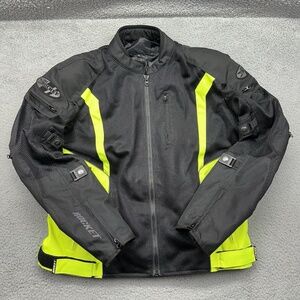 Joe Rocket Analog Mens Size XL Vented Mesh Motorcycle Jacket Black/Hi-Viz Yellow